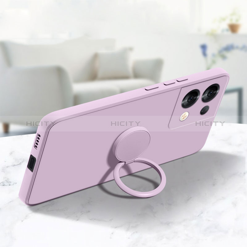 Silikon Hülle Handyhülle Ultra Dünn Schutzhülle Tasche Flexible mit Magnetisch Fingerring Ständer S03 für Xiaomi Redmi Note 13 5G