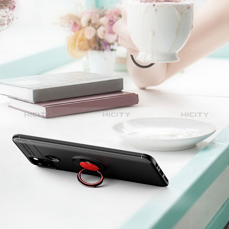 Silikon Hülle Handyhülle Ultra Dünn Schutzhülle Tasche Flexible mit Magnetisch Fingerring Ständer SD1 für Realme C12