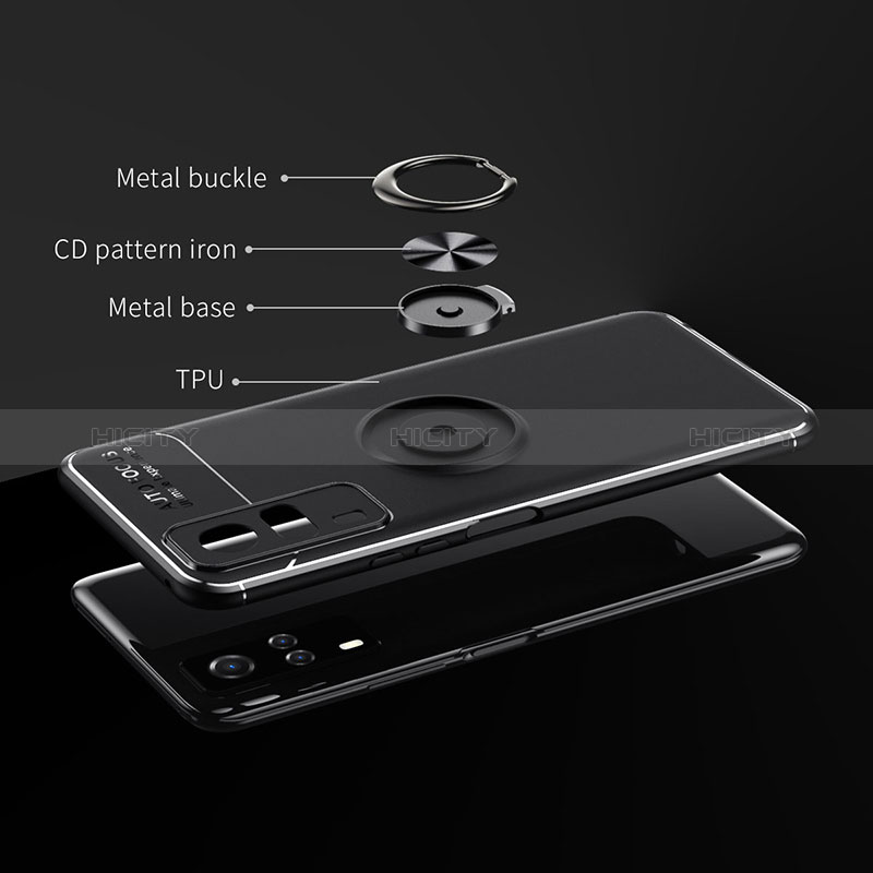 Silikon Hülle Handyhülle Ultra Dünn Schutzhülle Tasche Flexible mit Magnetisch Fingerring Ständer SD1 für Vivo Y53s NFC