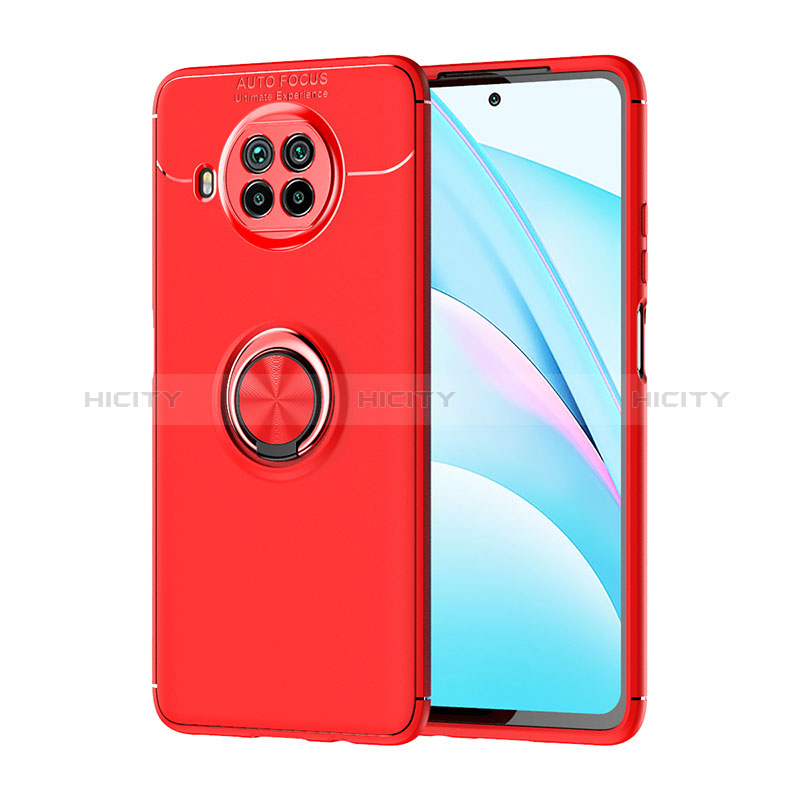 Silikon Hülle Handyhülle Ultra Dünn Schutzhülle Tasche Flexible mit Magnetisch Fingerring Ständer SD1 für Xiaomi Mi 10T Lite 5G Rot Plus