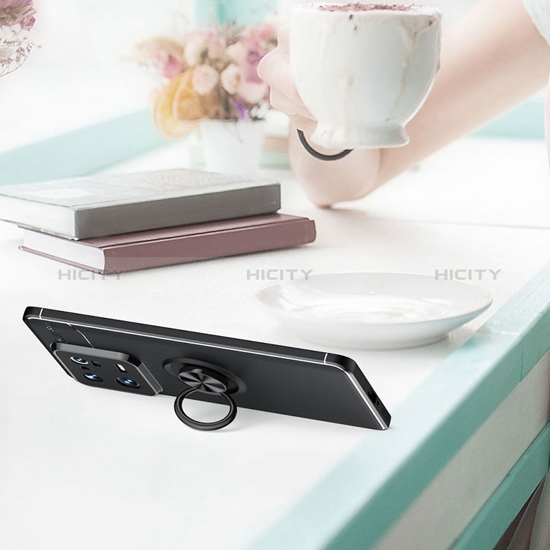 Silikon Hülle Handyhülle Ultra Dünn Schutzhülle Tasche Flexible mit Magnetisch Fingerring Ständer SD1 für Xiaomi Mi 13 Pro 5G groß