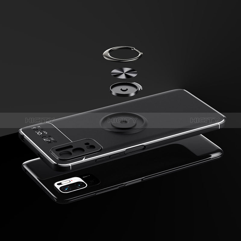 Silikon Hülle Handyhülle Ultra Dünn Schutzhülle Tasche Flexible mit Magnetisch Fingerring Ständer SD1 für Xiaomi POCO M3 Pro 5G
