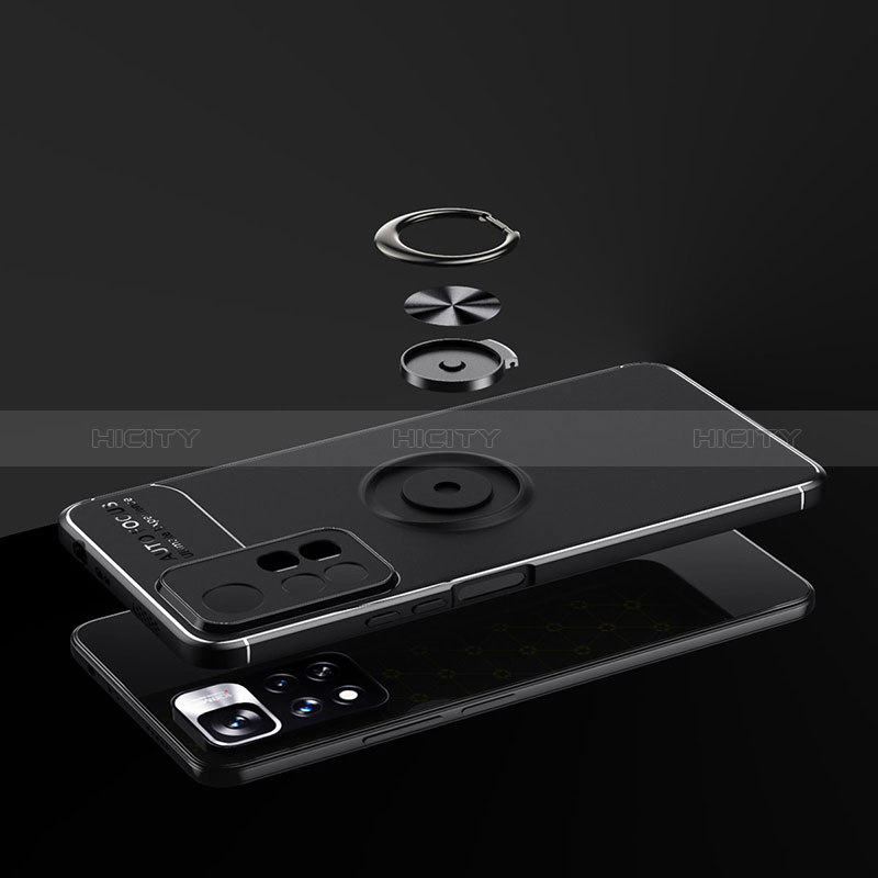Silikon Hülle Handyhülle Ultra Dünn Schutzhülle Tasche Flexible mit Magnetisch Fingerring Ständer SD1 für Xiaomi Poco X4 NFC groß