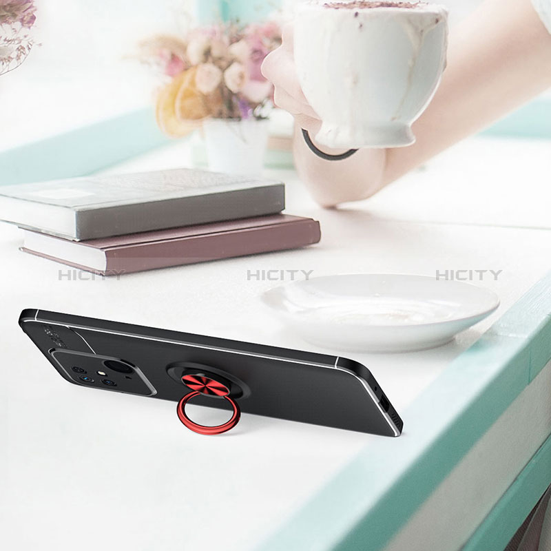 Silikon Hülle Handyhülle Ultra Dünn Schutzhülle Tasche Flexible mit Magnetisch Fingerring Ständer SD1 für Xiaomi Redmi 10C 4G groß
