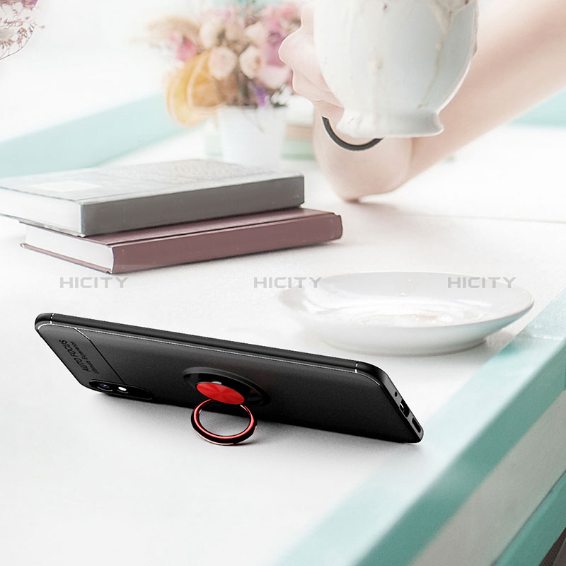 Silikon Hülle Handyhülle Ultra Dünn Schutzhülle Tasche Flexible mit Magnetisch Fingerring Ständer SD1 für Xiaomi Redmi 9i groß
