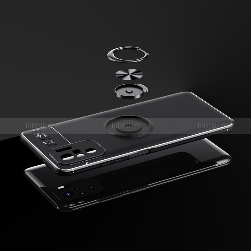 Silikon Hülle Handyhülle Ultra Dünn Schutzhülle Tasche Flexible mit Magnetisch Fingerring Ständer SD1 für Xiaomi Redmi Note 10S 4G