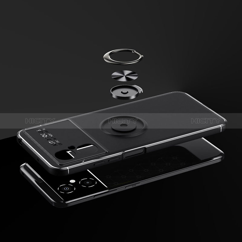 Silikon Hülle Handyhülle Ultra Dünn Schutzhülle Tasche Flexible mit Magnetisch Fingerring Ständer SD1 für Xiaomi Redmi Note 11R 5G