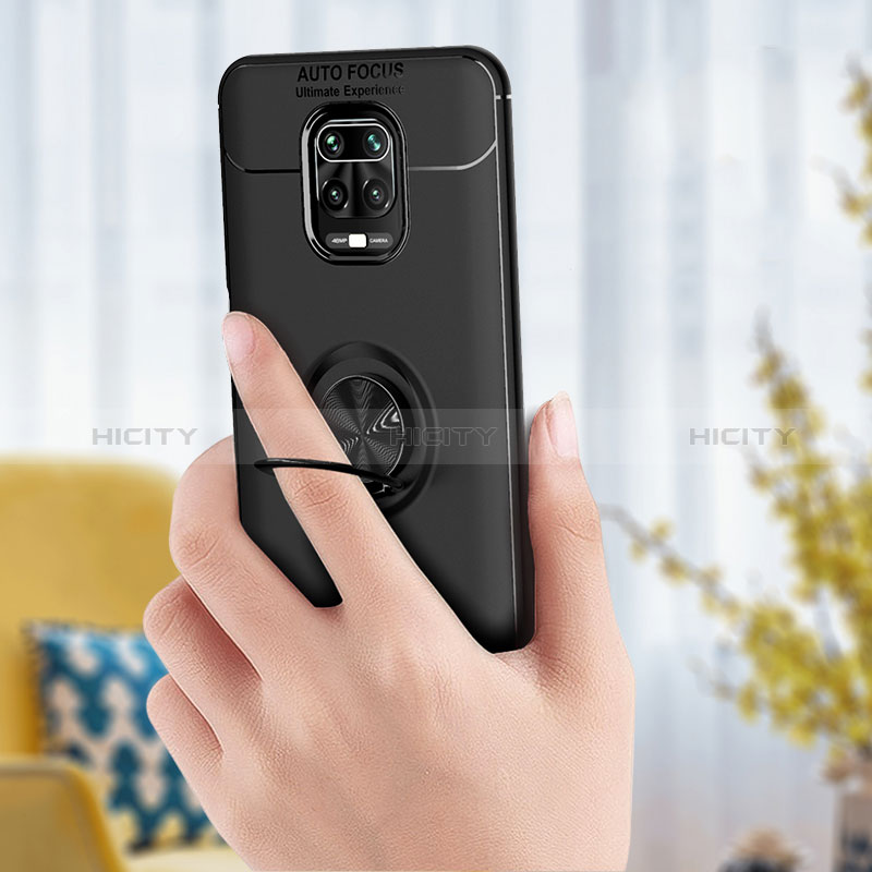 Silikon Hülle Handyhülle Ultra Dünn Schutzhülle Tasche Flexible mit Magnetisch Fingerring Ständer SD1 für Xiaomi Redmi Note 9 Pro groß