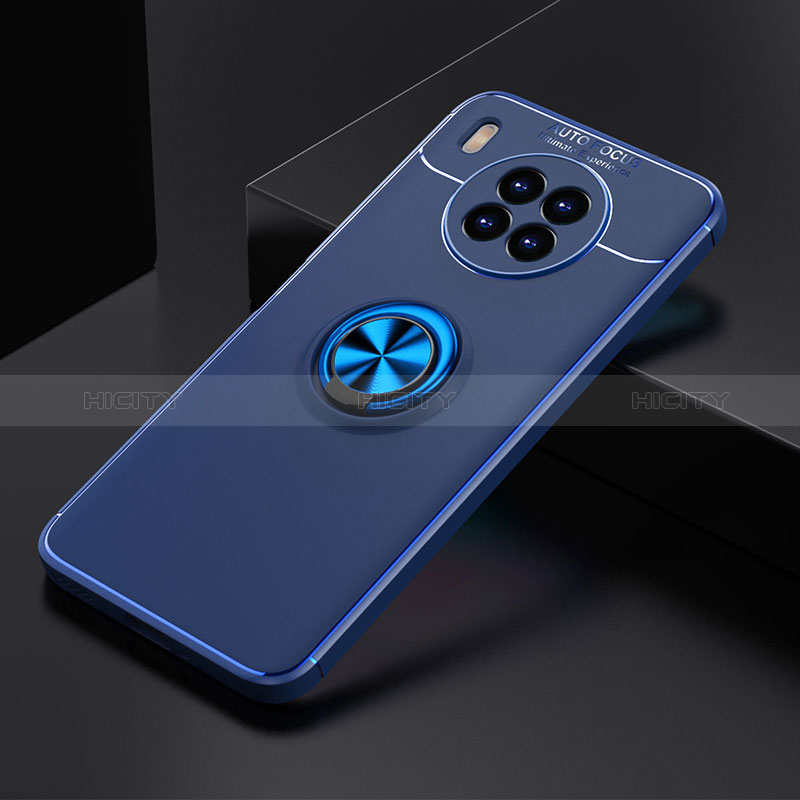 Silikon Hülle Handyhülle Ultra Dünn Schutzhülle Tasche Flexible mit Magnetisch Fingerring Ständer SD2 für Huawei Nova 8i Blau