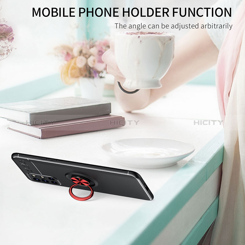 Silikon Hülle Handyhülle Ultra Dünn Schutzhülle Tasche Flexible mit Magnetisch Fingerring Ständer SD2 für OnePlus 9R 5G groß