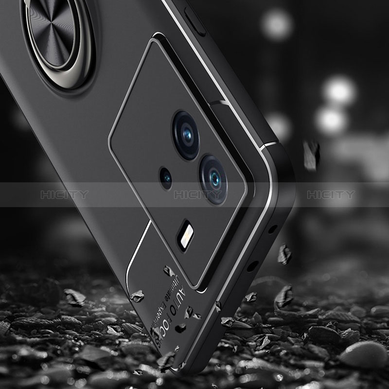 Silikon Hülle Handyhülle Ultra Dünn Schutzhülle Tasche Flexible mit Magnetisch Fingerring Ständer SD2 für Vivo iQOO Neo6 SE 5G groß