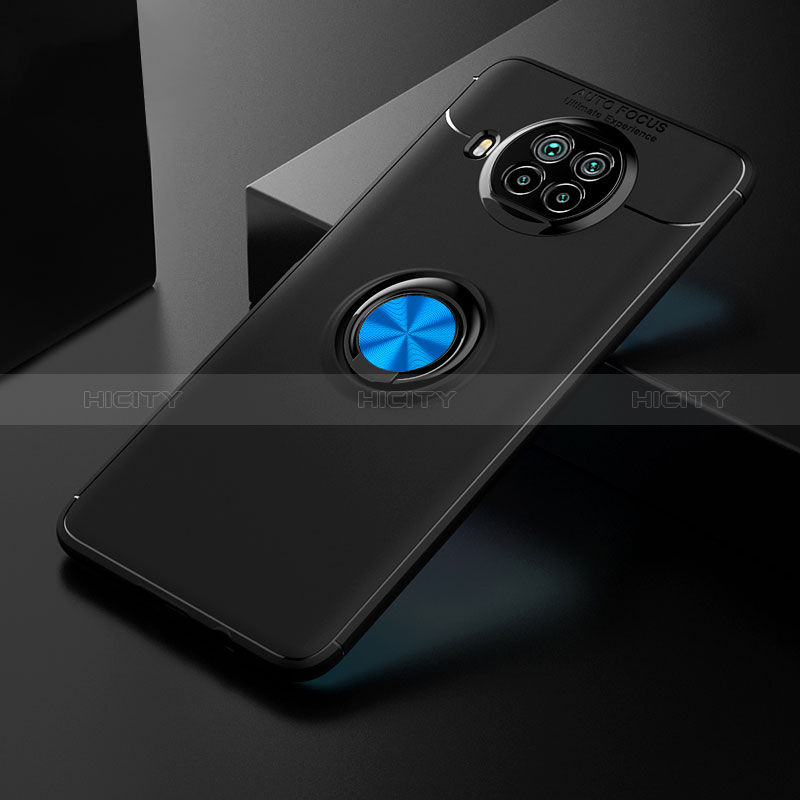 Silikon Hülle Handyhülle Ultra Dünn Schutzhülle Tasche Flexible mit Magnetisch Fingerring Ständer SD2 für Xiaomi Mi 10i 5G Blau und Schwarz