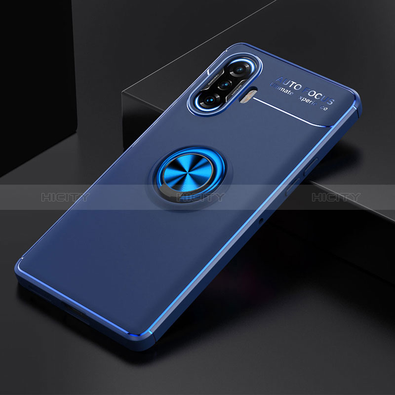 Silikon Hülle Handyhülle Ultra Dünn Schutzhülle Tasche Flexible mit Magnetisch Fingerring Ständer SD2 für Xiaomi Poco F3 GT 5G Blau