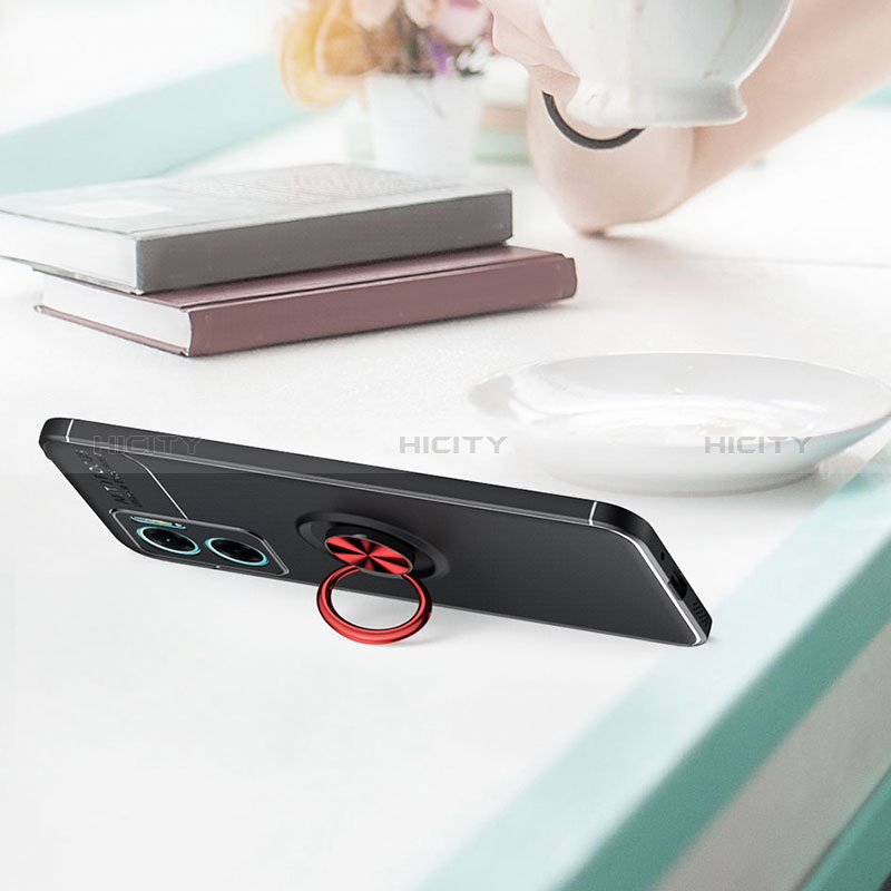 Silikon Hülle Handyhülle Ultra Dünn Schutzhülle Tasche Flexible mit Magnetisch Fingerring Ständer SD2 für Xiaomi Redmi 10 5G