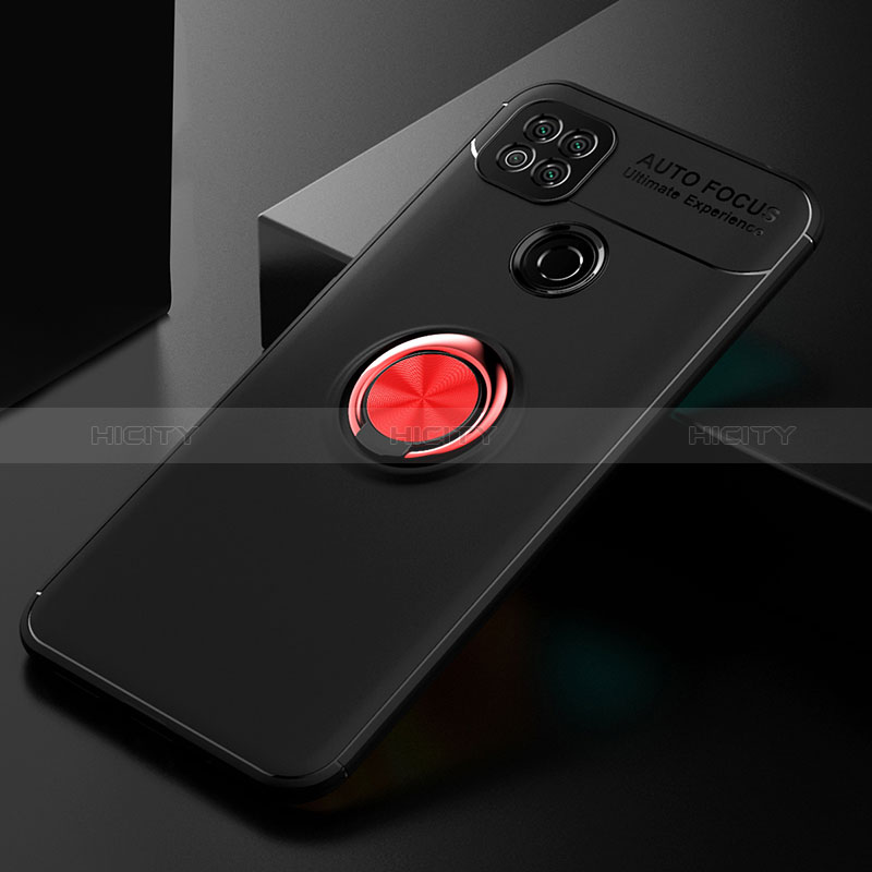 Silikon Hülle Handyhülle Ultra Dünn Schutzhülle Tasche Flexible mit Magnetisch Fingerring Ständer SD2 für Xiaomi Redmi 9 India groß