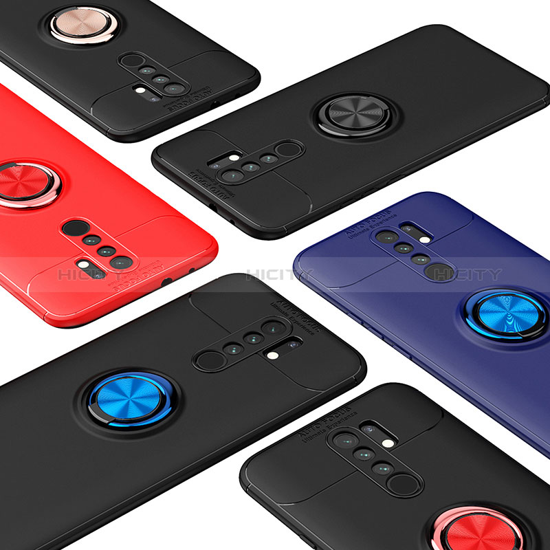 Silikon Hülle Handyhülle Ultra Dünn Schutzhülle Tasche Flexible mit Magnetisch Fingerring Ständer SD2 für Xiaomi Redmi 9 Prime India