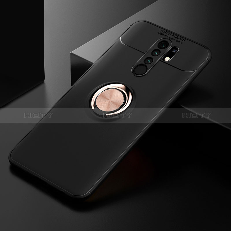 Silikon Hülle Handyhülle Ultra Dünn Schutzhülle Tasche Flexible mit Magnetisch Fingerring Ständer SD2 für Xiaomi Redmi 9 Prime India