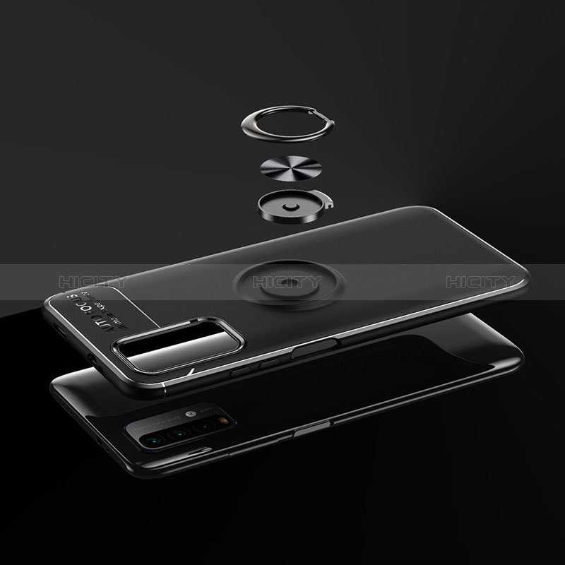 Silikon Hülle Handyhülle Ultra Dünn Schutzhülle Tasche Flexible mit Magnetisch Fingerring Ständer SD2 für Xiaomi Redmi 9T 4G groß