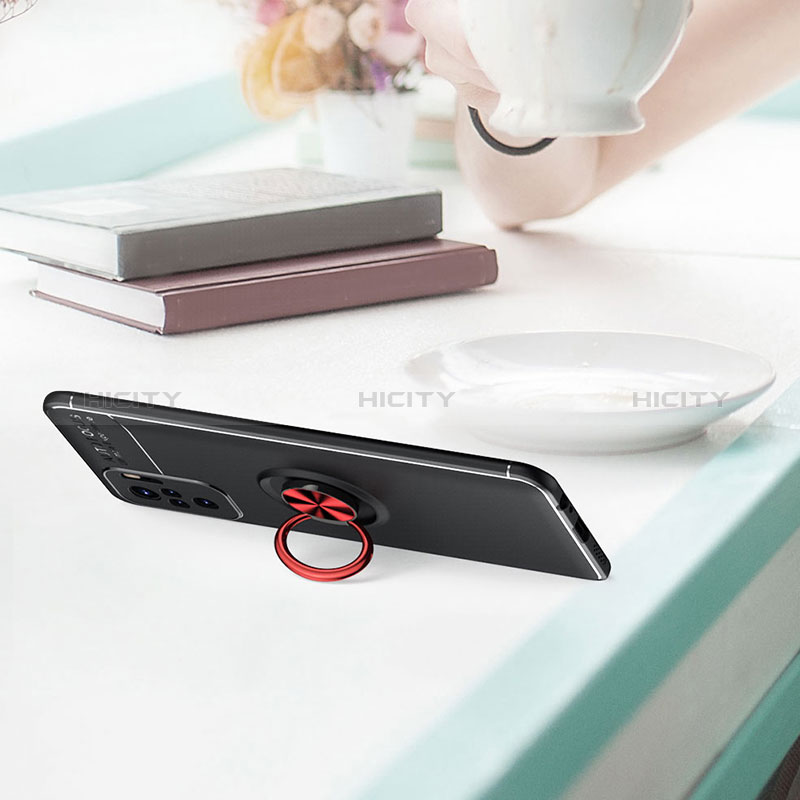 Silikon Hülle Handyhülle Ultra Dünn Schutzhülle Tasche Flexible mit Magnetisch Fingerring Ständer SD2 für Xiaomi Redmi Note 10 4G groß