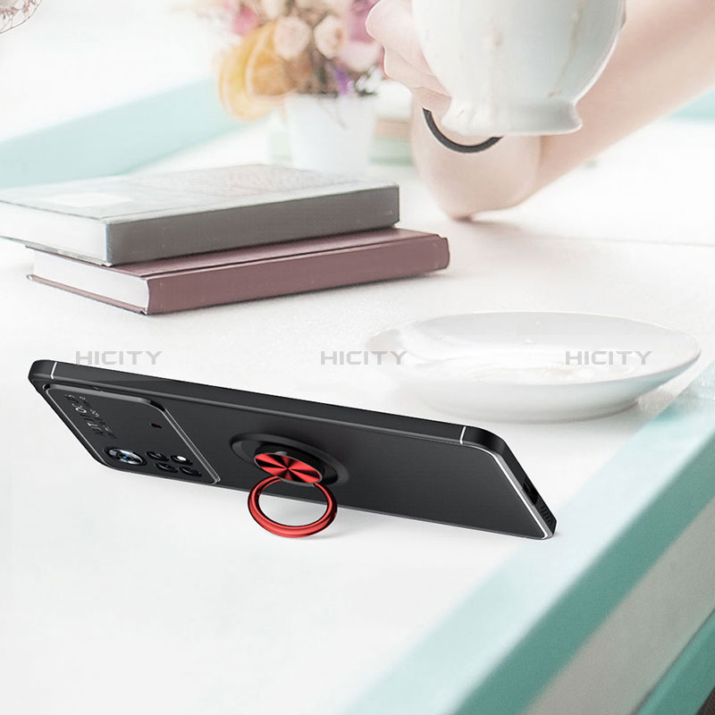 Silikon Hülle Handyhülle Ultra Dünn Schutzhülle Tasche Flexible mit Magnetisch Fingerring Ständer SD2 für Xiaomi Redmi Note 11E Pro 5G