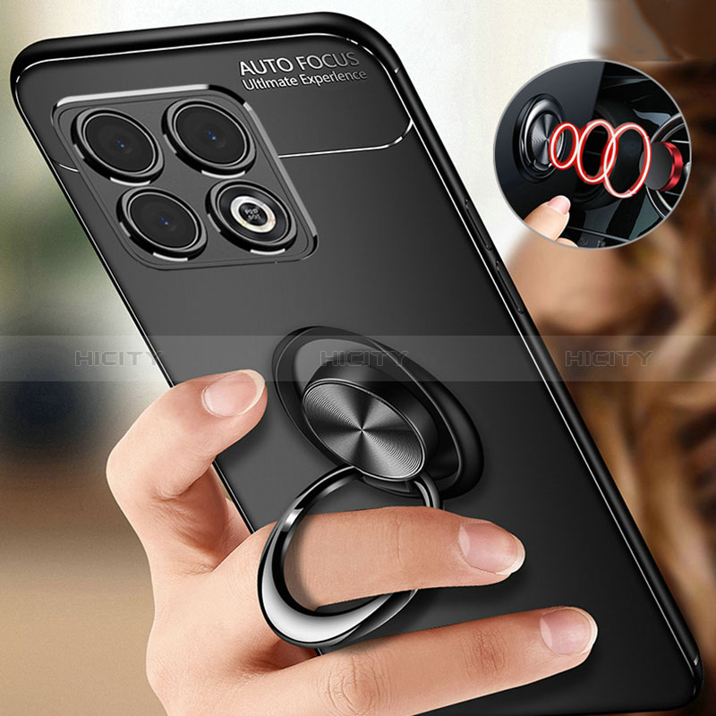 Silikon Hülle Handyhülle Ultra Dünn Schutzhülle Tasche Flexible mit Magnetisch Fingerring Ständer SD3 für OnePlus 10 Pro 5G groß