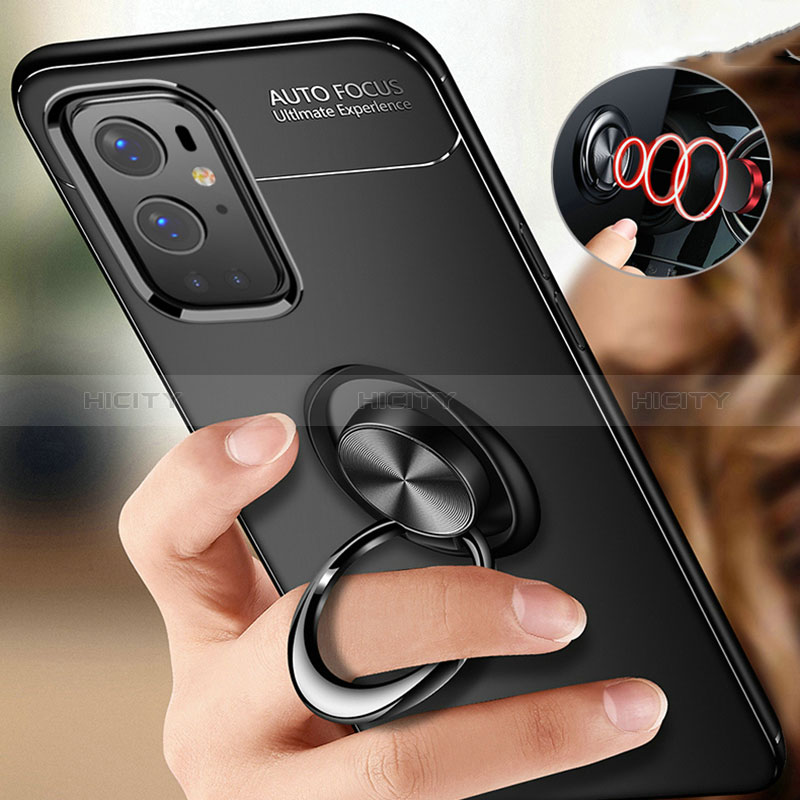 Silikon Hülle Handyhülle Ultra Dünn Schutzhülle Tasche Flexible mit Magnetisch Fingerring Ständer SD3 für OnePlus 9 Pro 5G groß