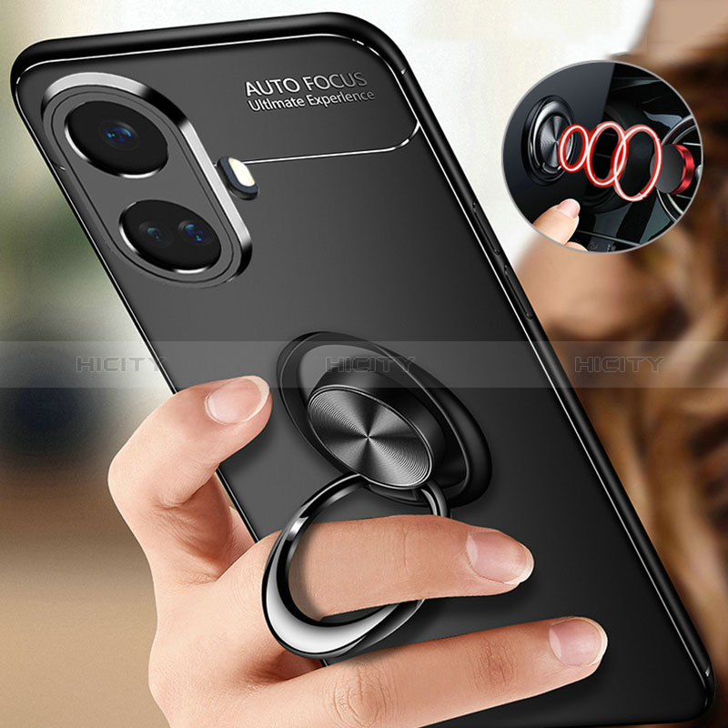 Silikon Hülle Handyhülle Ultra Dünn Schutzhülle Tasche Flexible mit Magnetisch Fingerring Ständer SD3 für Realme 10 Pro+ Plus 5G groß