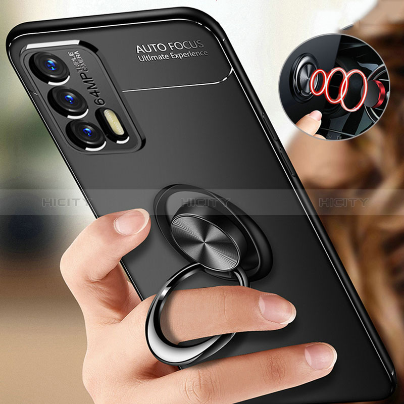 Silikon Hülle Handyhülle Ultra Dünn Schutzhülle Tasche Flexible mit Magnetisch Fingerring Ständer SD3 für Realme GT 5G