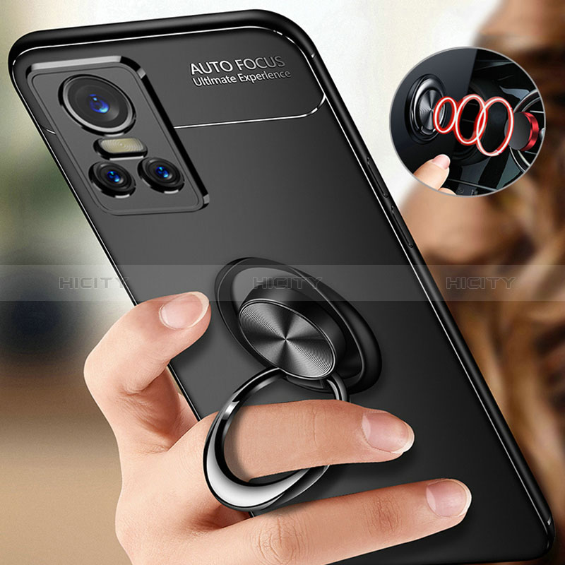 Silikon Hülle Handyhülle Ultra Dünn Schutzhülle Tasche Flexible mit Magnetisch Fingerring Ständer SD3 für Realme GT Neo3 5G groß