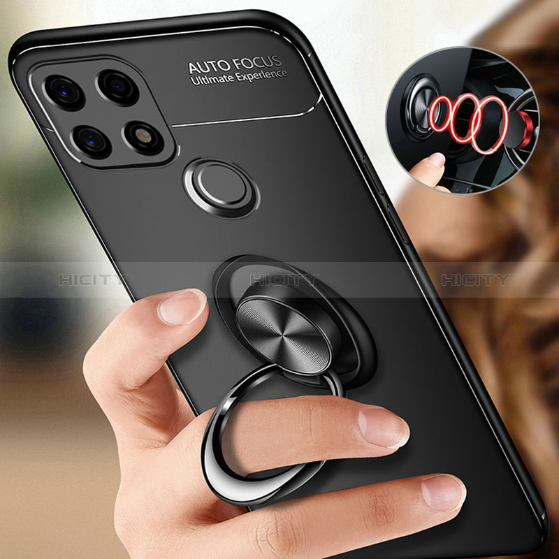 Silikon Hülle Handyhülle Ultra Dünn Schutzhülle Tasche Flexible mit Magnetisch Fingerring Ständer SD3 für Realme Narzo 50A