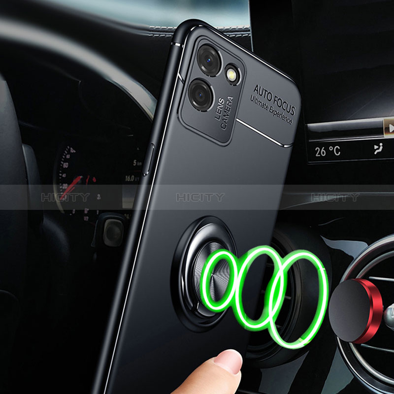 Silikon Hülle Handyhülle Ultra Dünn Schutzhülle Tasche Flexible mit Magnetisch Fingerring Ständer SD3 für Realme V11 5G