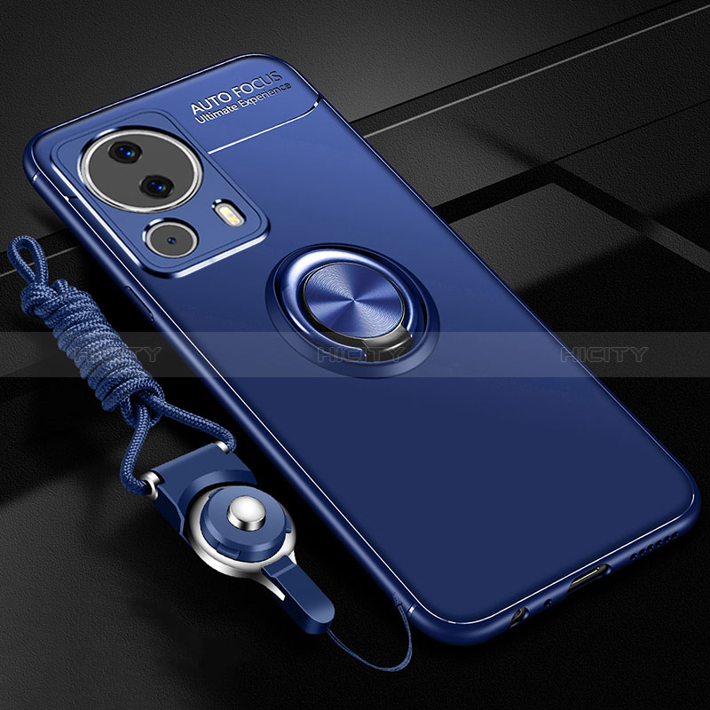 Silikon Hülle Handyhülle Ultra Dünn Schutzhülle Tasche Flexible mit Magnetisch Fingerring Ständer SD3 für Xiaomi Mi 13 Lite 5G Blau Plus