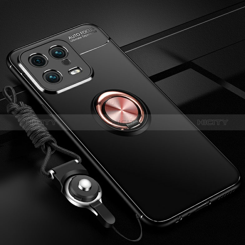 Silikon Hülle Handyhülle Ultra Dünn Schutzhülle Tasche Flexible mit Magnetisch Fingerring Ständer SD3 für Xiaomi Mi 13 Pro 5G groß