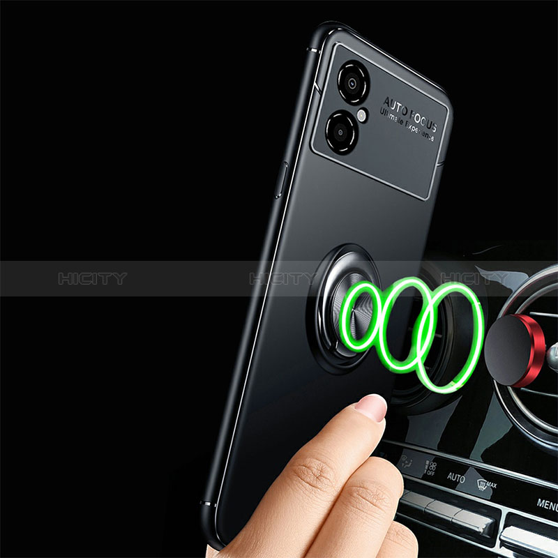 Silikon Hülle Handyhülle Ultra Dünn Schutzhülle Tasche Flexible mit Magnetisch Fingerring Ständer SD3 für Xiaomi Poco M4 5G