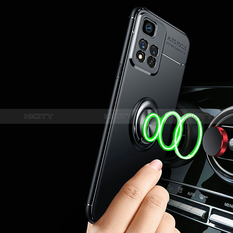 Silikon Hülle Handyhülle Ultra Dünn Schutzhülle Tasche Flexible mit Magnetisch Fingerring Ständer SD3 für Xiaomi Poco X4 NFC