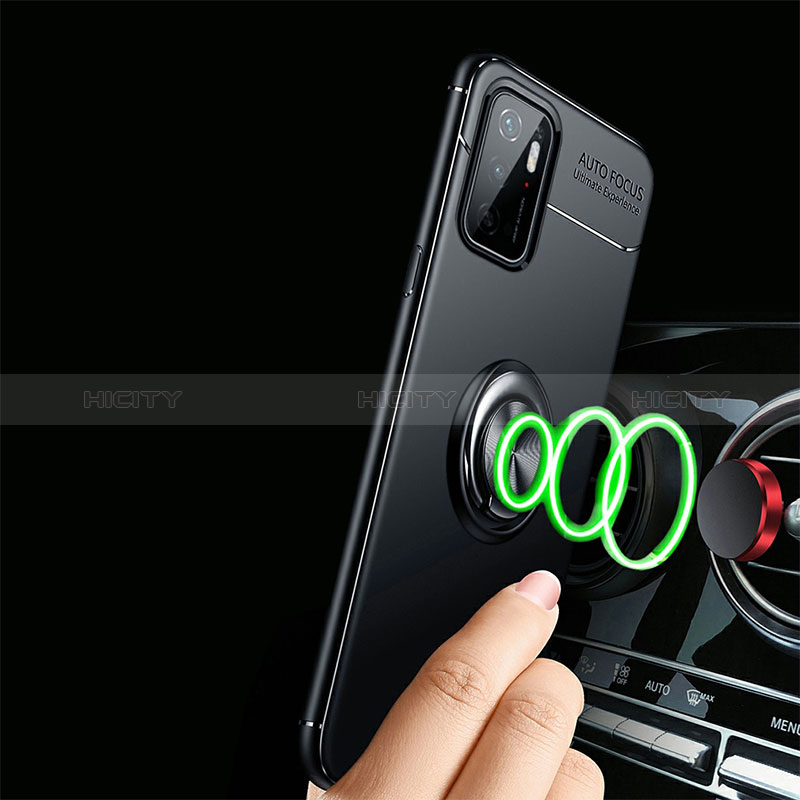 Silikon Hülle Handyhülle Ultra Dünn Schutzhülle Tasche Flexible mit Magnetisch Fingerring Ständer SD3 für Xiaomi Redmi 10 Prime Plus 5G groß