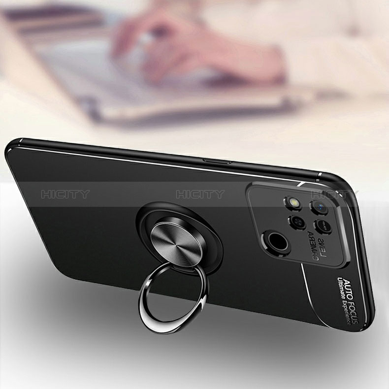 Silikon Hülle Handyhülle Ultra Dünn Schutzhülle Tasche Flexible mit Magnetisch Fingerring Ständer SD3 für Xiaomi Redmi 9C groß