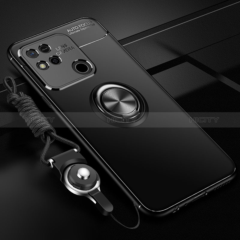 Silikon Hülle Handyhülle Ultra Dünn Schutzhülle Tasche Flexible mit Magnetisch Fingerring Ständer SD3 für Xiaomi Redmi 9C