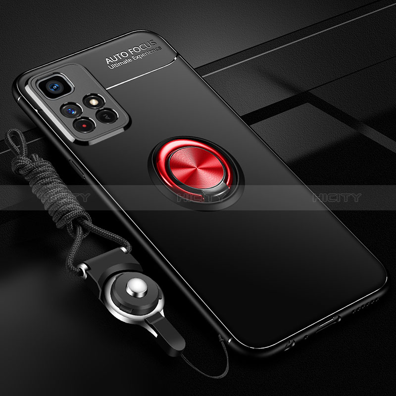 Silikon Hülle Handyhülle Ultra Dünn Schutzhülle Tasche Flexible mit Magnetisch Fingerring Ständer SD3 für Xiaomi Redmi Note 11 5G