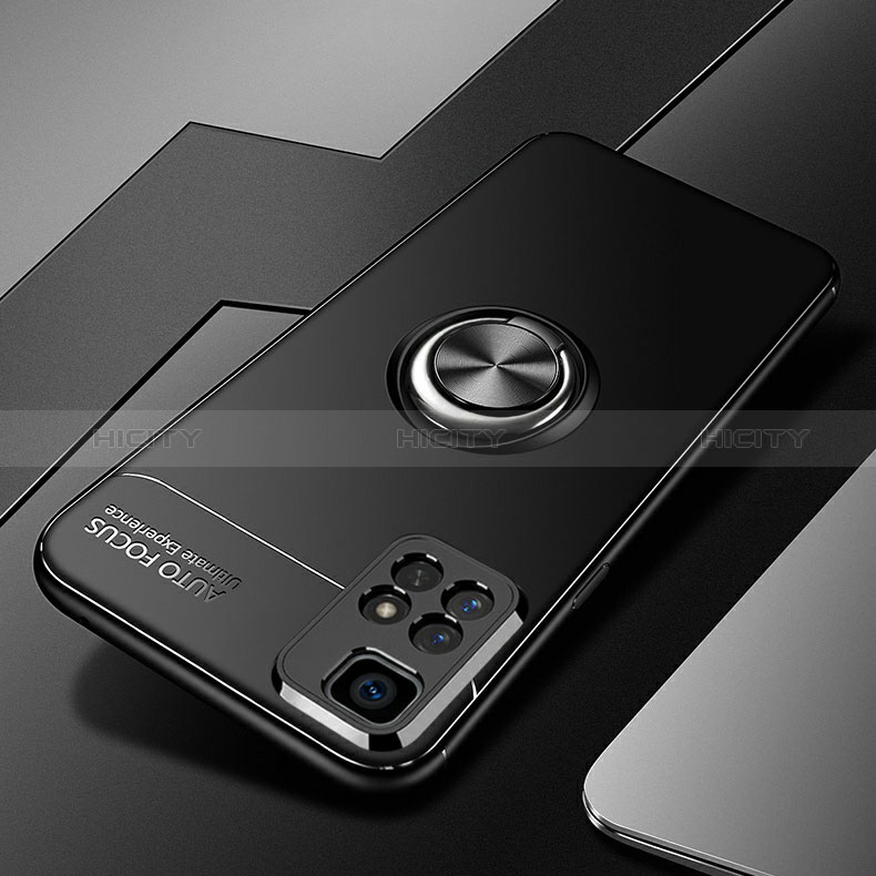 Silikon Hülle Handyhülle Ultra Dünn Schutzhülle Tasche Flexible mit Magnetisch Fingerring Ständer SD3 für Xiaomi Redmi Note 11T 5G