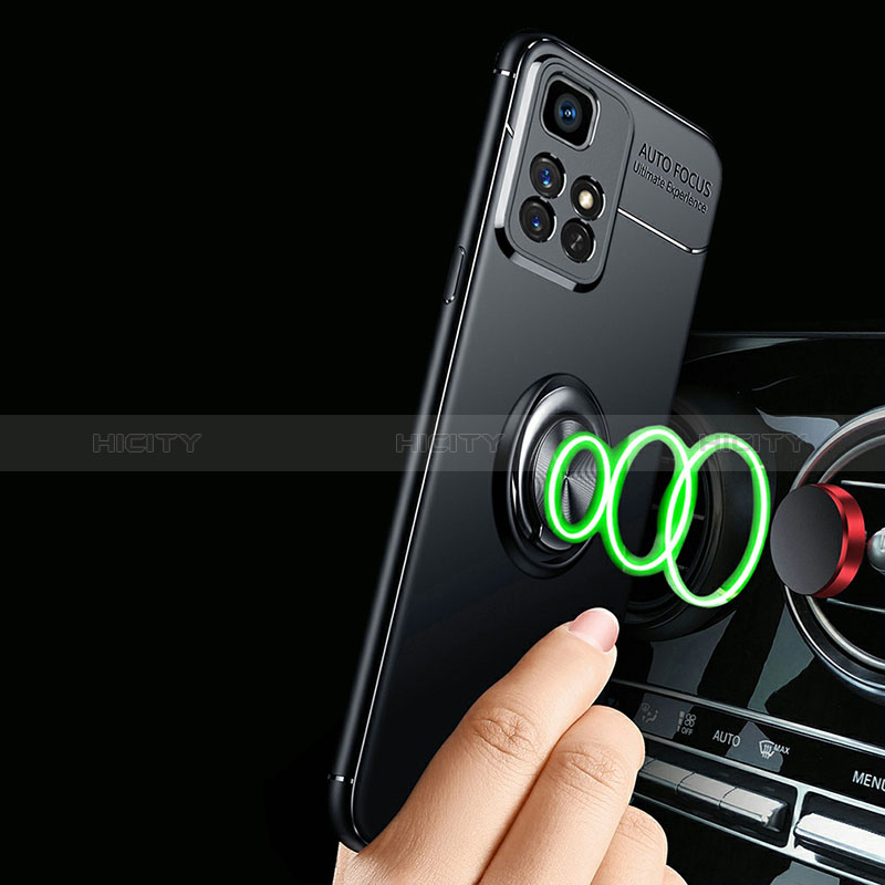 Silikon Hülle Handyhülle Ultra Dünn Schutzhülle Tasche Flexible mit Magnetisch Fingerring Ständer SD3 für Xiaomi Redmi Note 11T 5G