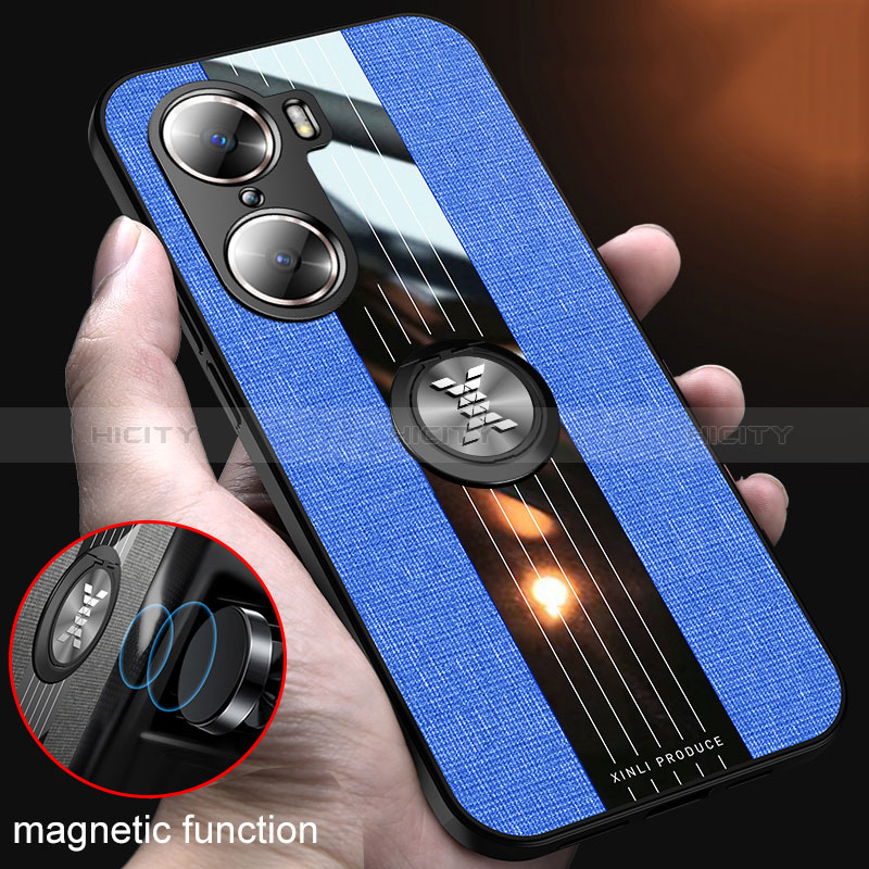 Silikon Hülle Handyhülle Ultra Dünn Schutzhülle Tasche Flexible mit Magnetisch Fingerring Ständer X01L für Huawei Honor 60 Pro 5G