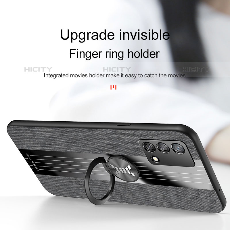 Silikon Hülle Handyhülle Ultra Dünn Schutzhülle Tasche Flexible mit Magnetisch Fingerring Ständer X01L für Oppo A74 4G