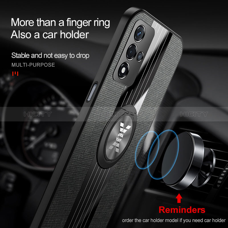 Silikon Hülle Handyhülle Ultra Dünn Schutzhülle Tasche Flexible mit Magnetisch Fingerring Ständer X01L für Oppo A93s 5G
