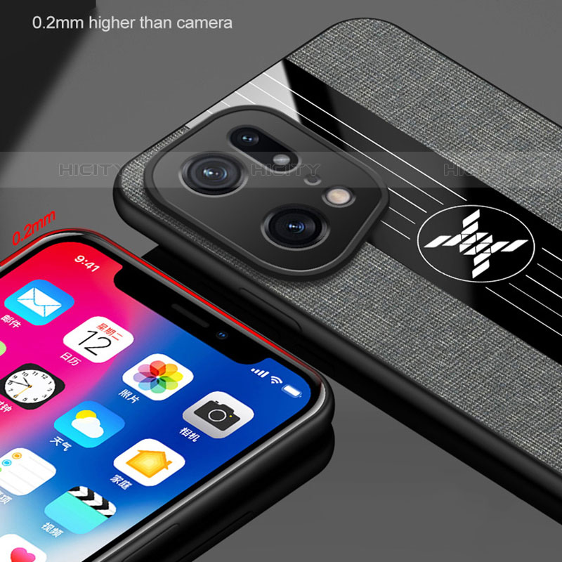 Silikon Hülle Handyhülle Ultra Dünn Schutzhülle Tasche Flexible mit Magnetisch Fingerring Ständer X01L für Oppo Find X5 Pro 5G groß