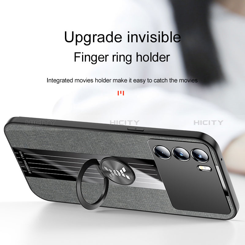 Silikon Hülle Handyhülle Ultra Dünn Schutzhülle Tasche Flexible mit Magnetisch Fingerring Ständer X01L für Oppo K9 Pro 5G