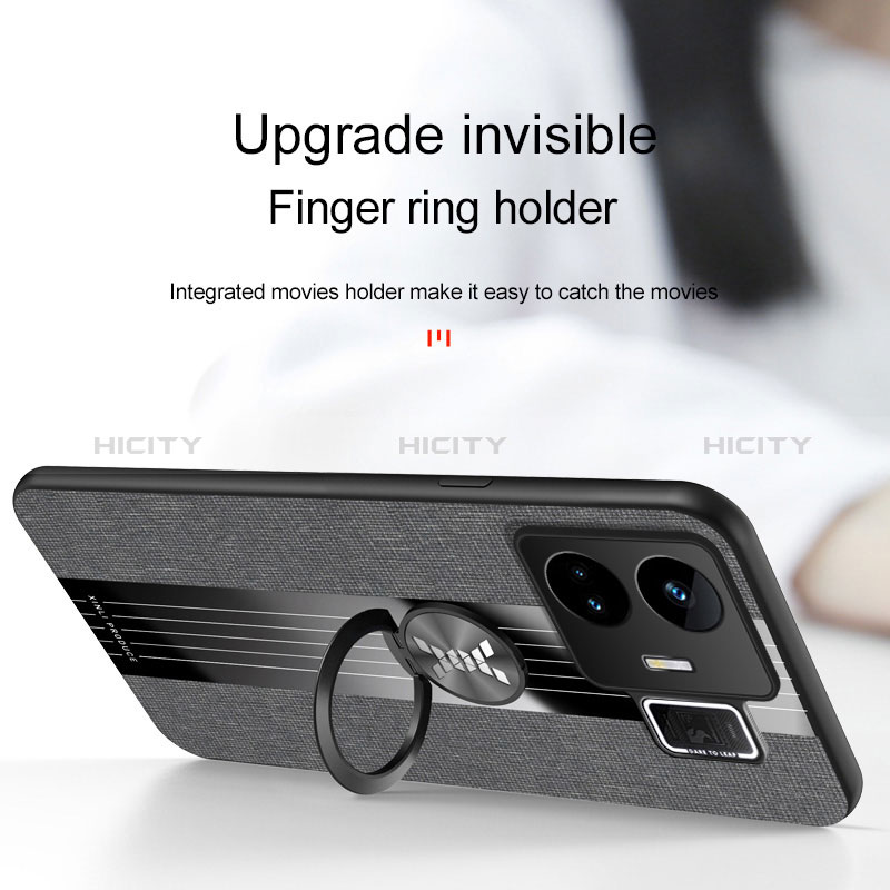 Silikon Hülle Handyhülle Ultra Dünn Schutzhülle Tasche Flexible mit Magnetisch Fingerring Ständer X01L für Realme GT Neo5 240W 5G