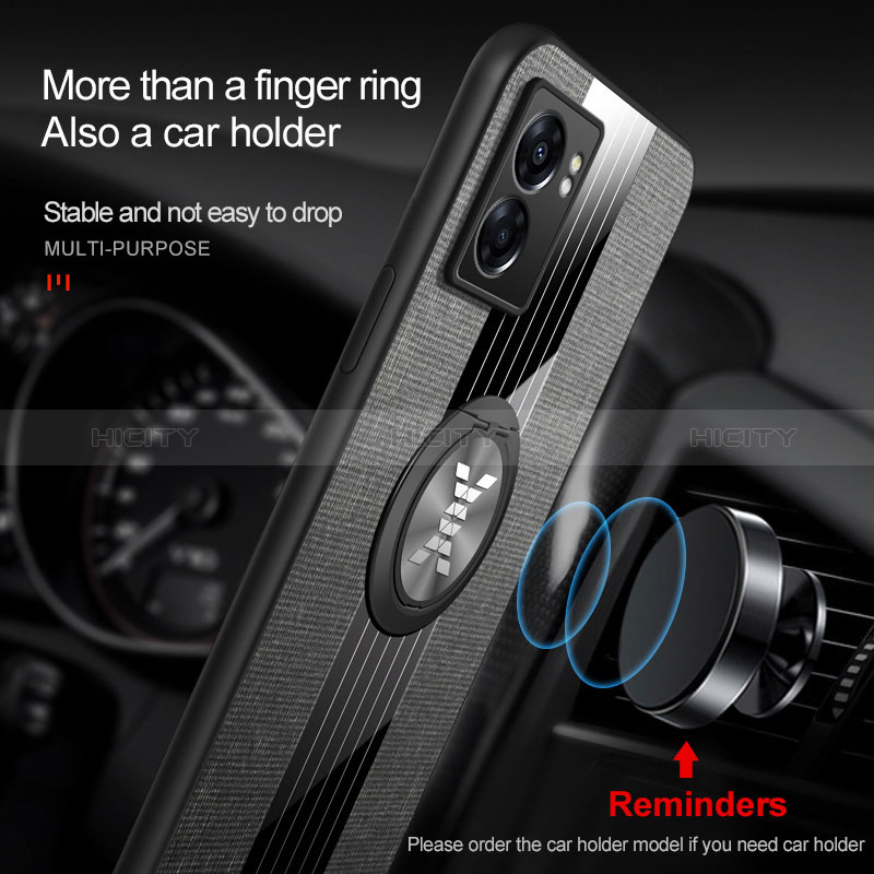 Silikon Hülle Handyhülle Ultra Dünn Schutzhülle Tasche Flexible mit Magnetisch Fingerring Ständer X01L für Realme V23 5G