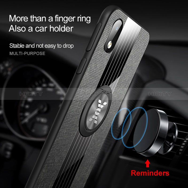 Silikon Hülle Handyhülle Ultra Dünn Schutzhülle Tasche Flexible mit Magnetisch Fingerring Ständer X01L für Samsung Galaxy M01 Core