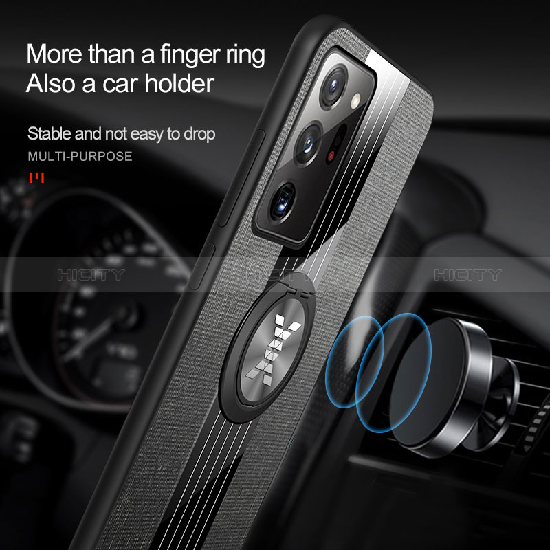 Silikon Hülle Handyhülle Ultra Dünn Schutzhülle Tasche Flexible mit Magnetisch Fingerring Ständer X01L für Samsung Galaxy Note 20 Ultra 5G groß